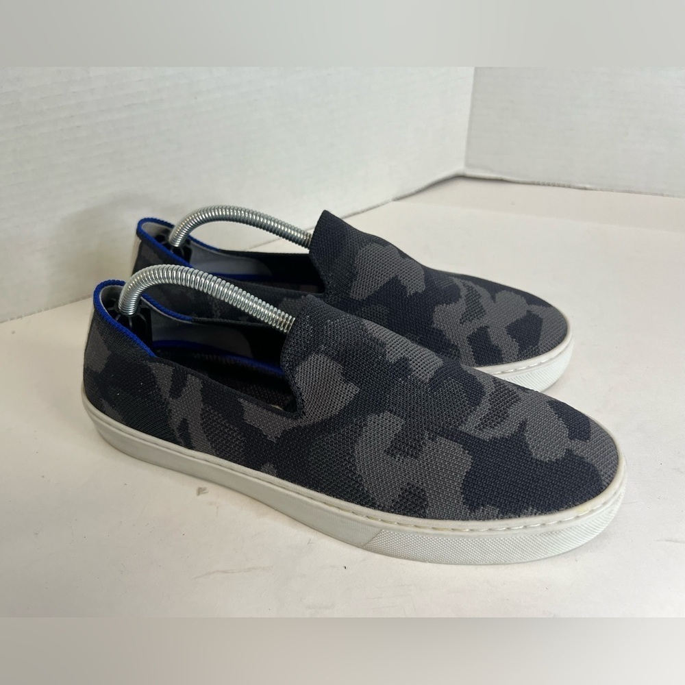 Rothy's Black and Gray Camo Slip-On Sneakers